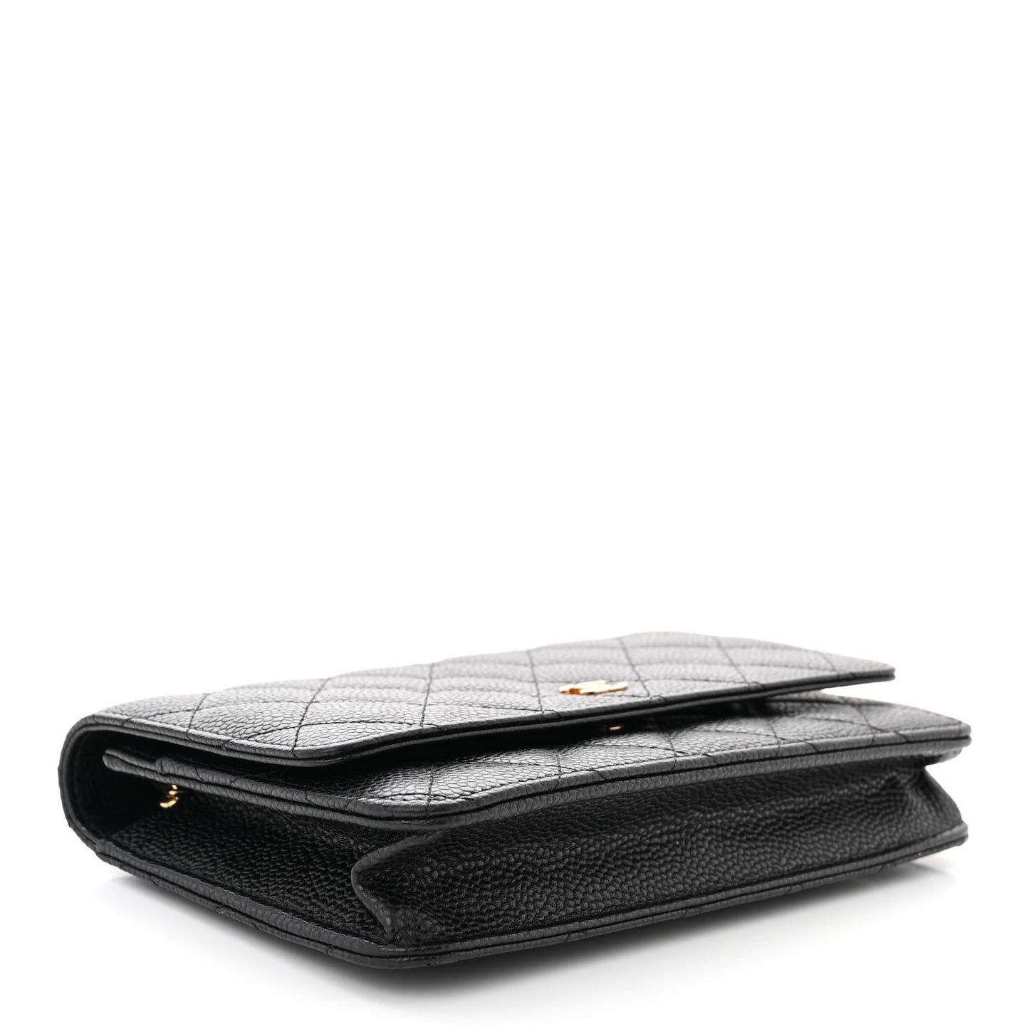 Caviar Quilted Wallet on Chain WOC Black