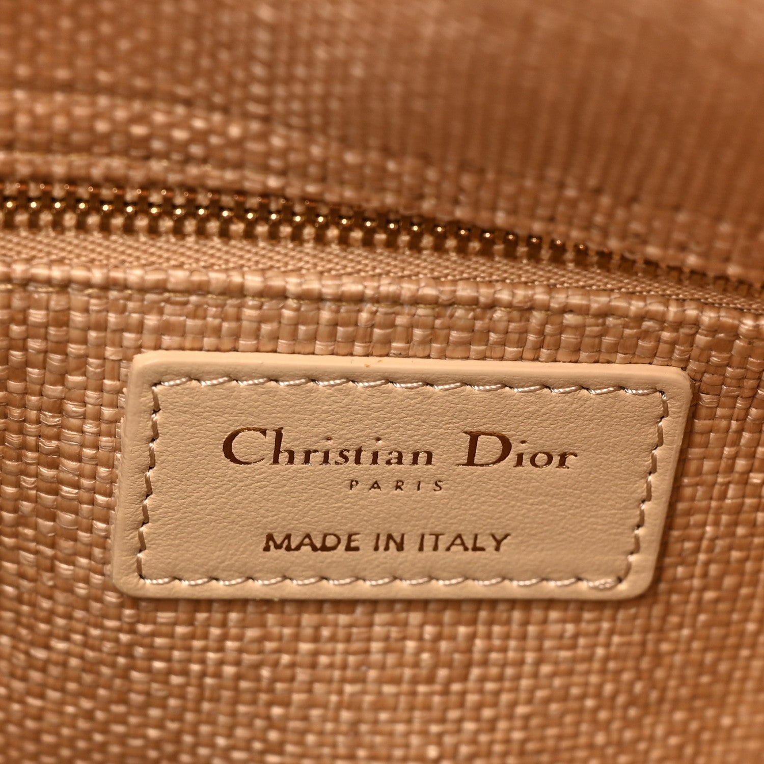 Christian Dior Raffia Woven Cannage Embroidered Medium Lady D-Lite Natural Black 6 of 10