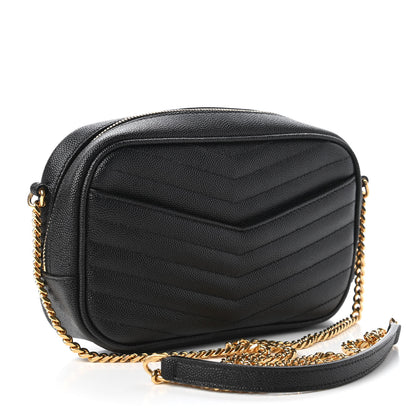Saint Laurent Grain De Poudre Matelasse Monogram Mini Lou Camera Bag Black 3 of 10