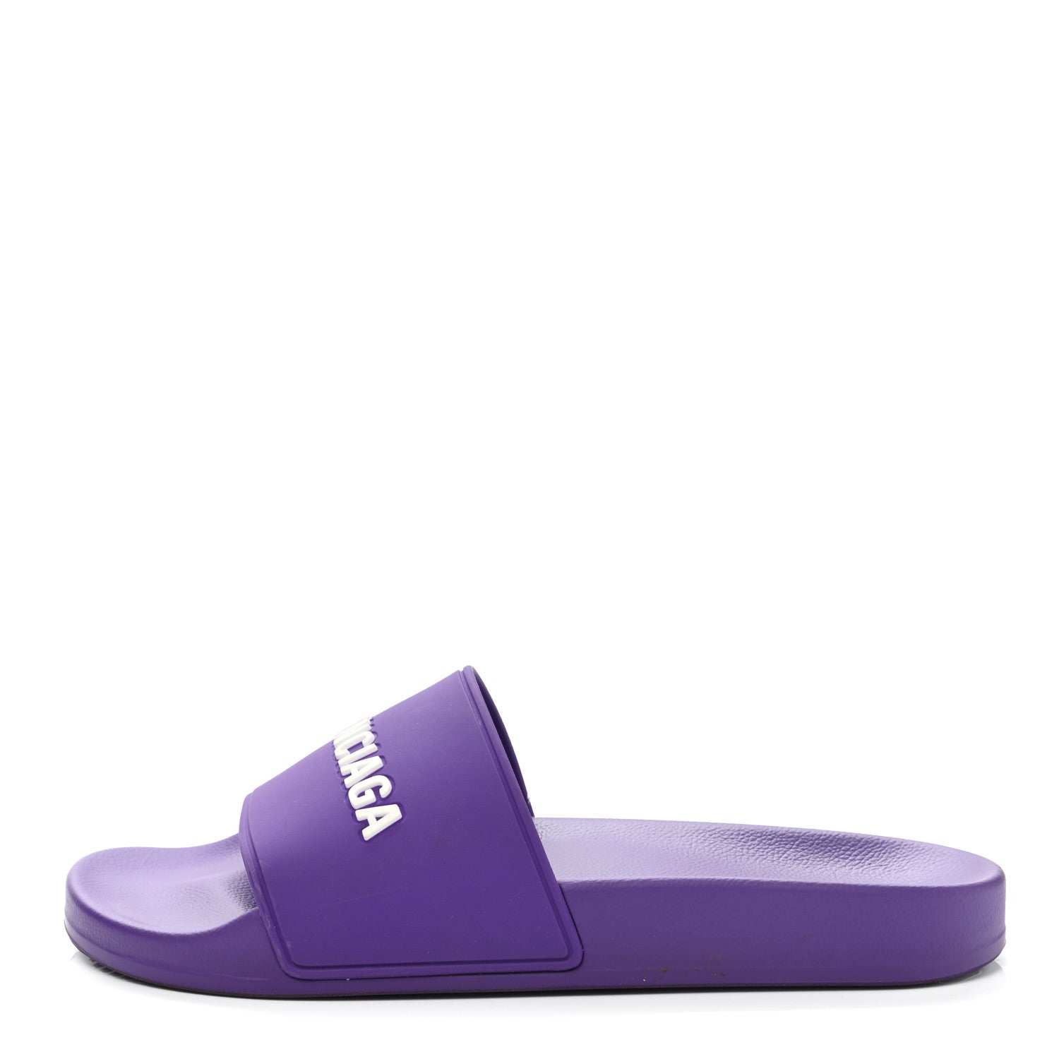 Balenciaga Rubber Womens Logo Pool Slide Sandals 39 Purple