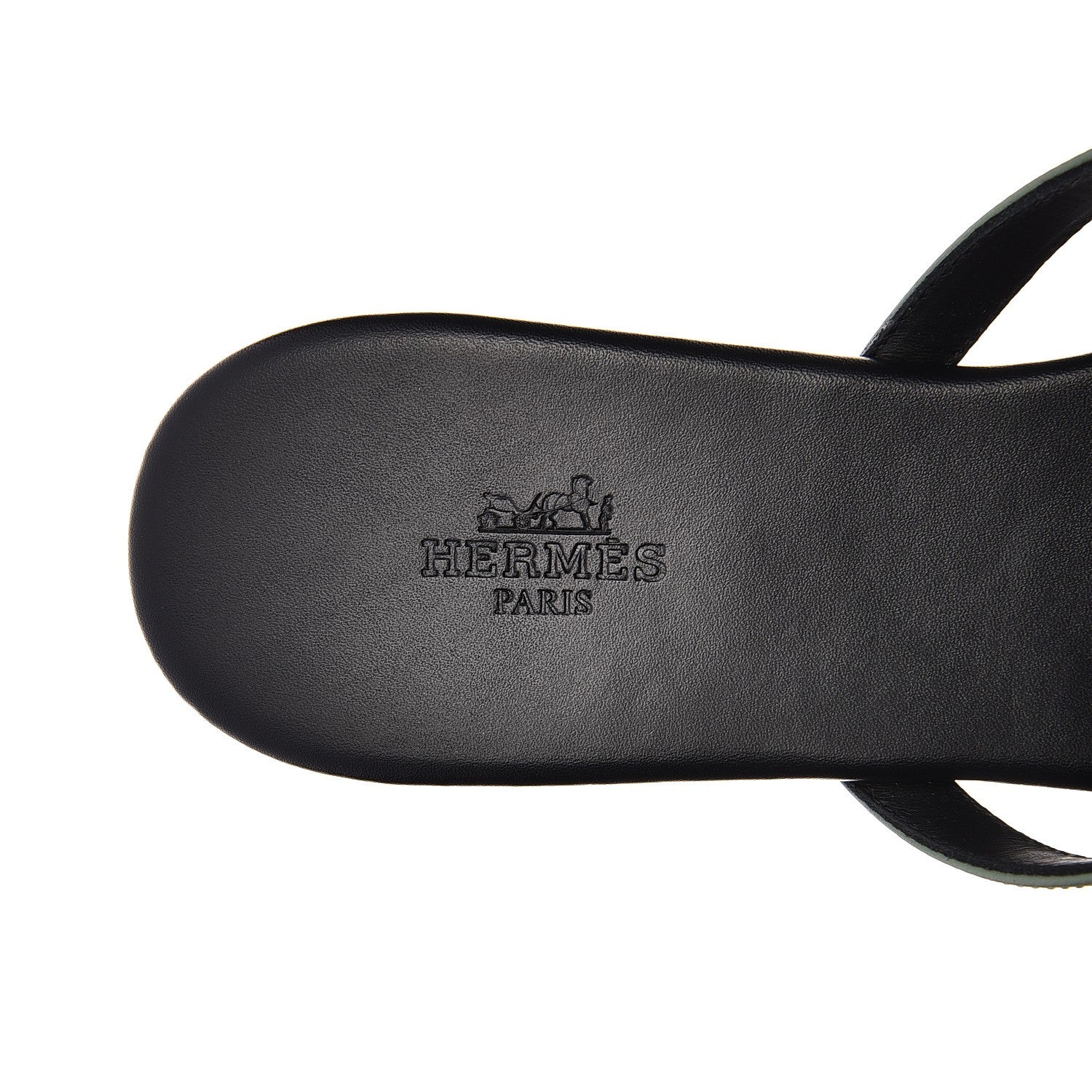 Hermes Nappa Calfskin Corfou Sandals 38 Black Lichen 6 of 9