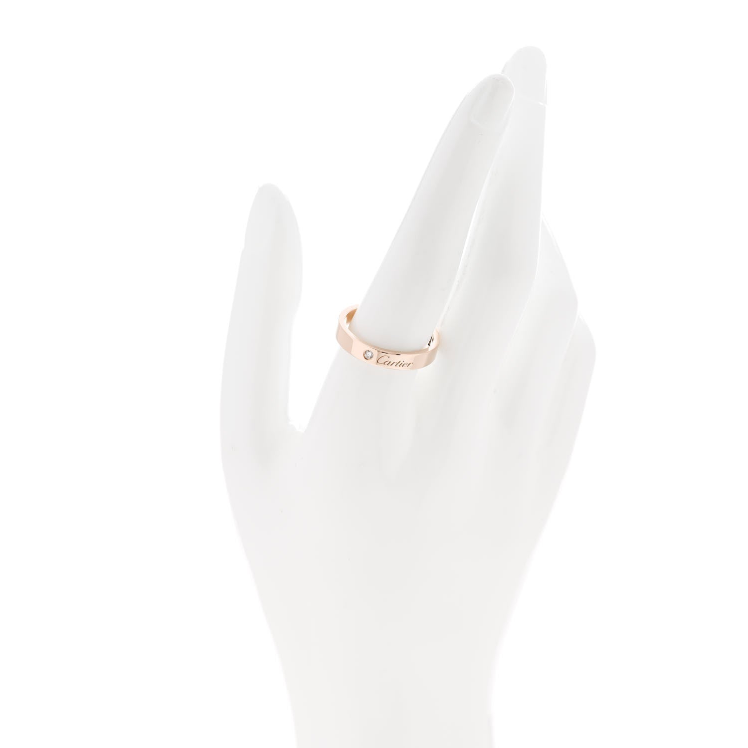 Cartier 18K Pink Gold Diamond 4mm C De Cartier Wedding Band Ring 62 10 2 of 4