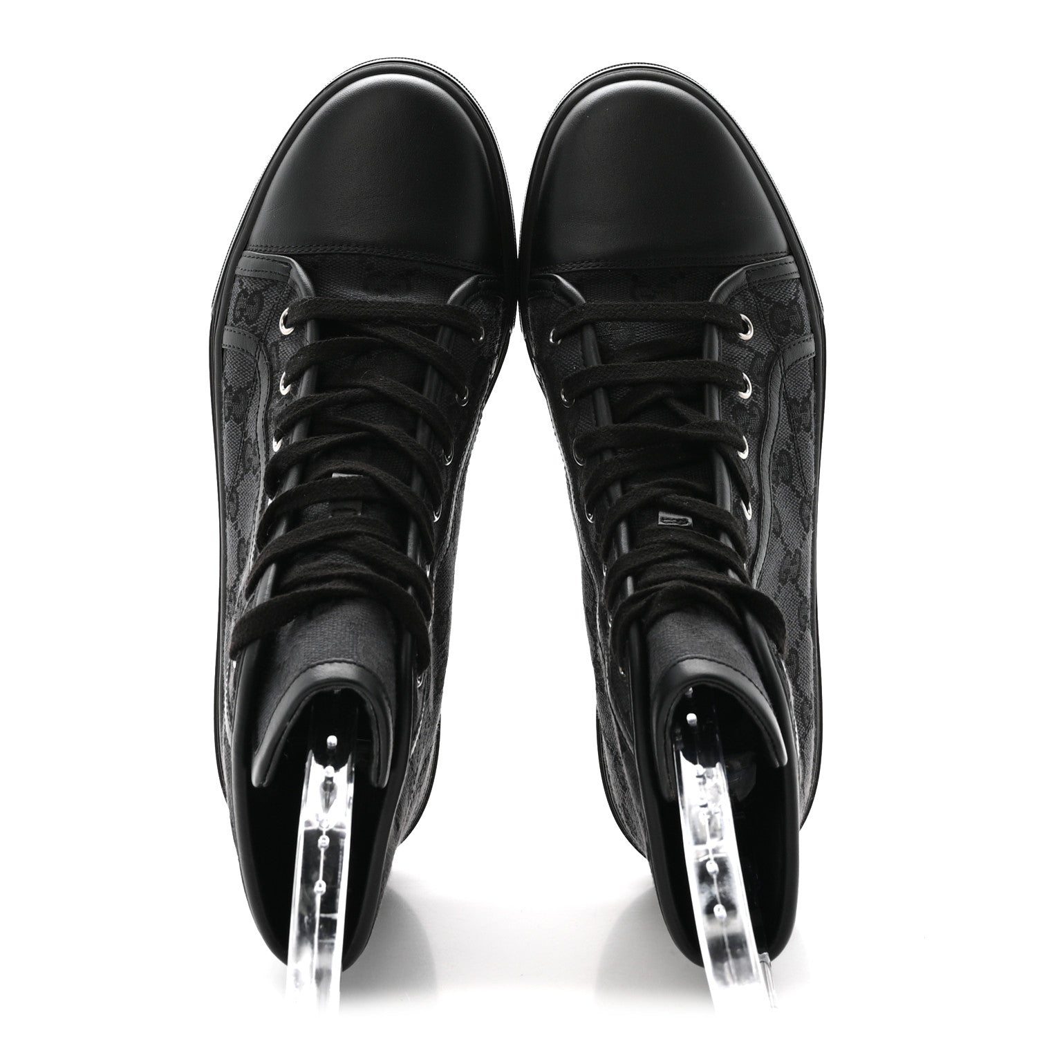 Gucci Monogram High Top Sneakers 38 Black 2 of 8