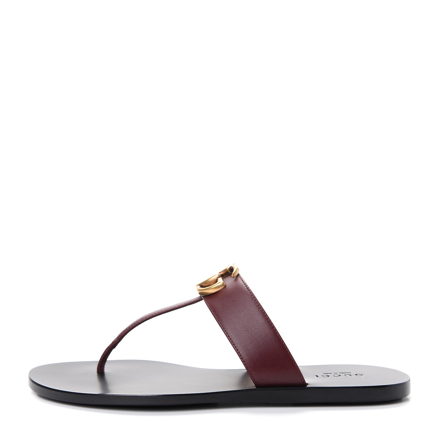 Gucci Calfskin GG Marmont Thong Sandals 36.5 Vintage Bordeaux 1 of 10