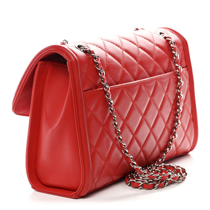 Chanel Lambskin Quilted Large Geometric Flap Red 3 of 13