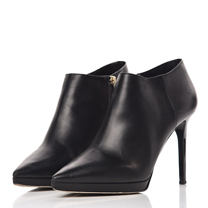 Jimmy Choo Shiny Grainy Lambskin Lindsey 100 Ankle Boots 40.5 Black 3 of 11