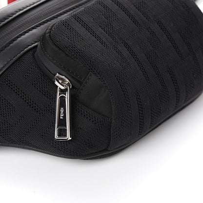 Fendi Neoprene Mesh Vitello Grace FF Pocket Belt Bag Black 7 of 8