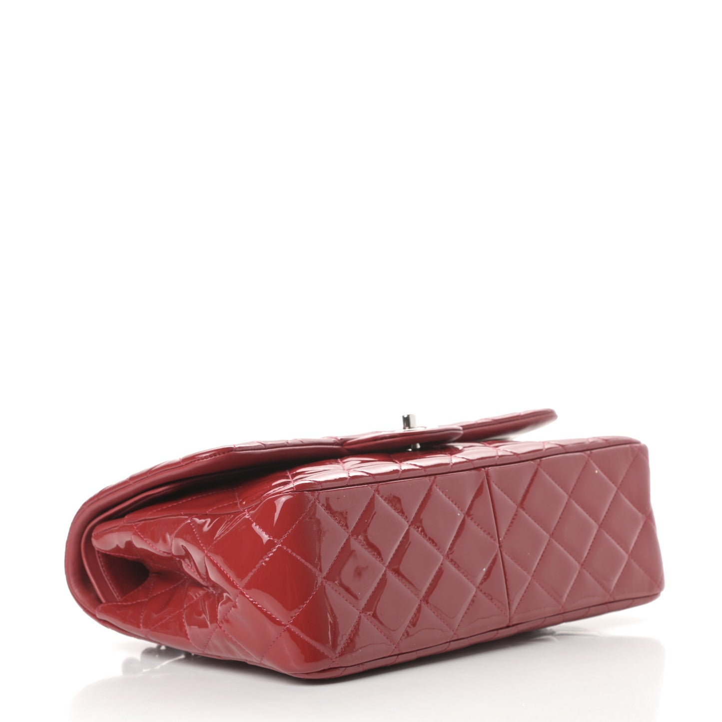 Patent Quilted Jumbo Double Flap Red