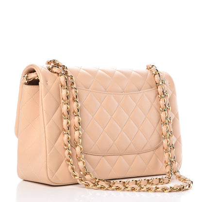 Chanel Lambskin Quilted Jumbo Double Flap Light Beige 3 of 9