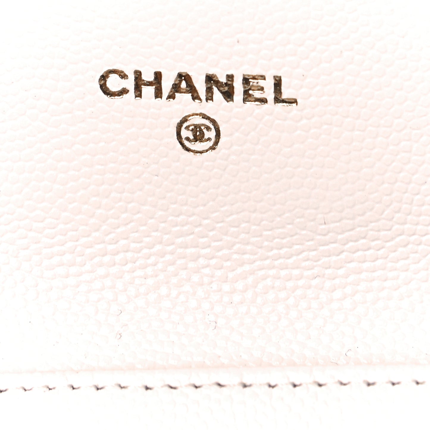 Caviar Quilted Flap Card Holder Wallet White