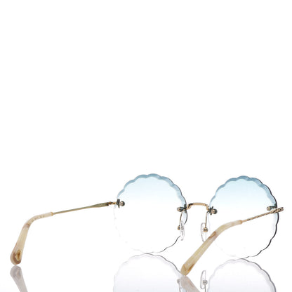 Chloe Rosie Bevelled Round Sunglasses CE142S Gold Gradient Blue 4 of 7