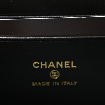 Chanel Calfskin Crocodile Embossed Crococo Top Handle East West Vanity Case With Chain Black 6 of 11