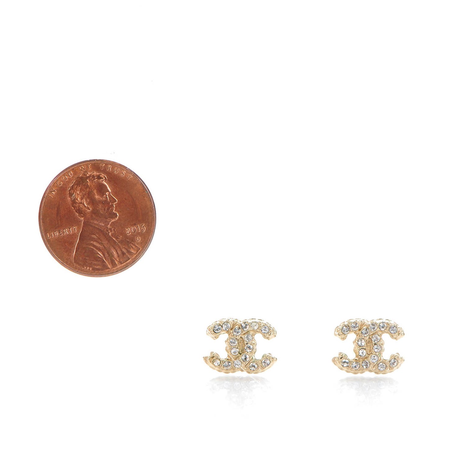 Crystal Mini CC Earrings Gold