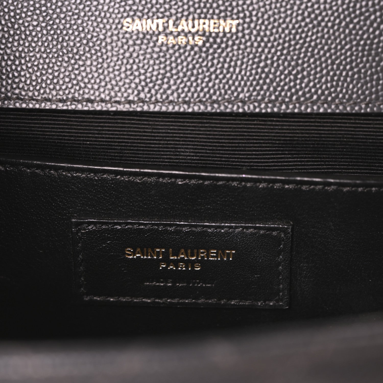 Saint Laurent Grain De Poudre Textured Mixed Matelasse Triquilt Medium Monogram Satchel Dark Smog 6 of 11
