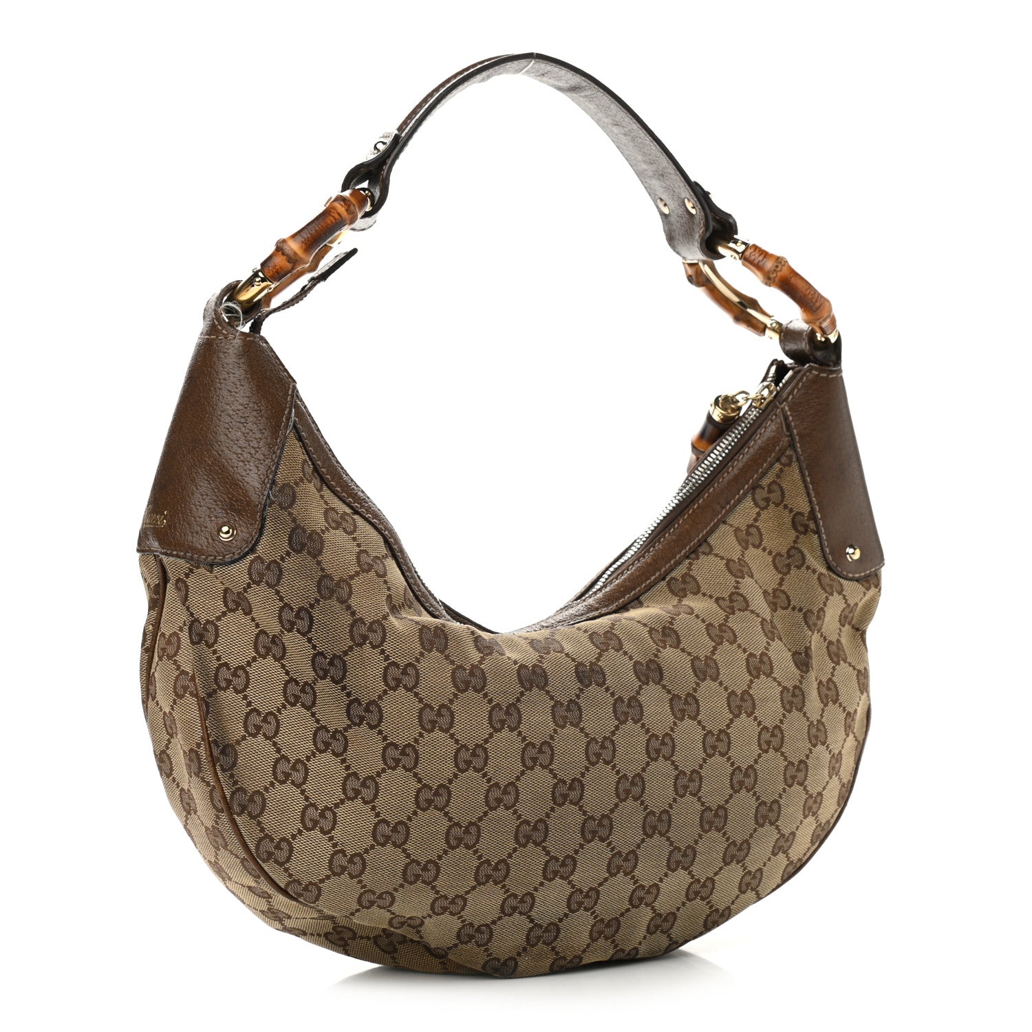 Gucci Monogram Bamboo Ring Hobo Brown 3 of 13
