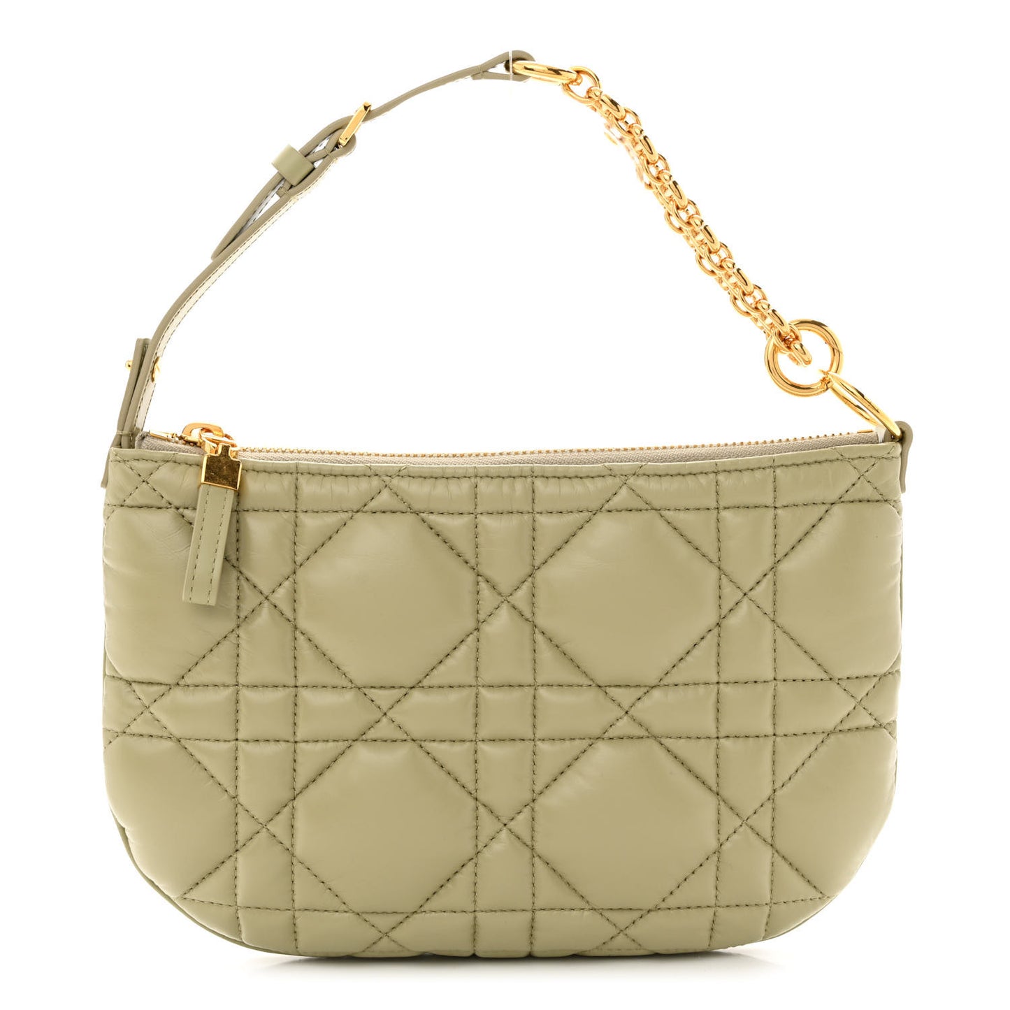 Calfskin Cannage Caro Pouch Desert Sage