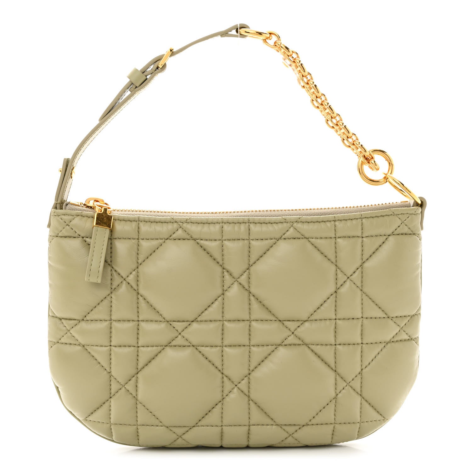 Christian Dior Calfskin Cannage Caro Pouch Desert Sage 1 of 11