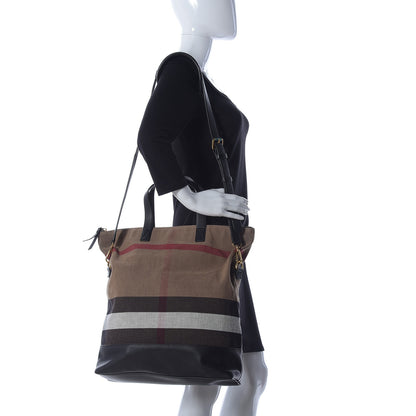 Burberry Grainy Calfskin Mega Check Armley Folding Messenger Black 2 of 9