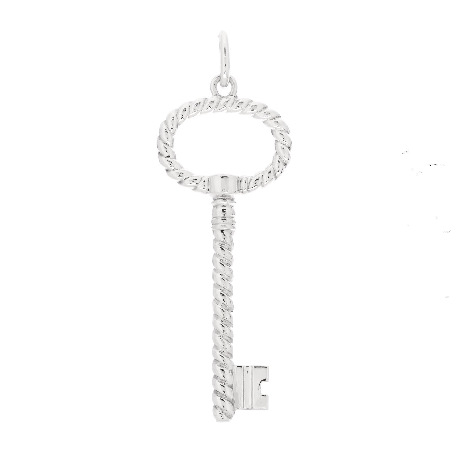 Tiffany Sterling Silver Twist Oval Key Pendant 1 of 5