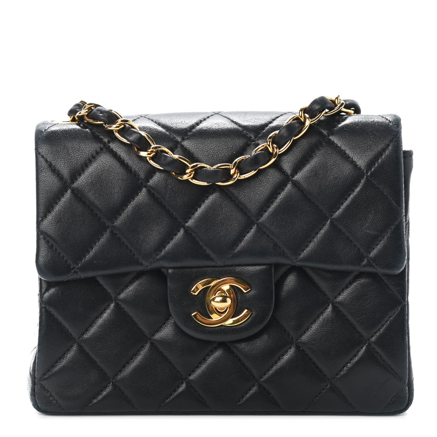 Chanel Lambskin Quilted Mini Square Flap Black 1 of 9