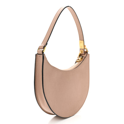 Valentino Garavani Grainy Calfskin Mini Vlogo Hobo Bag Rose Cannelle 3 of 9