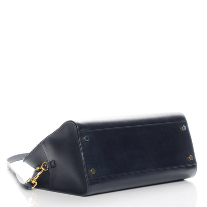 Saint Laurent Smooth Calfskin Medium Cabas Monogram Navy 5 of 9