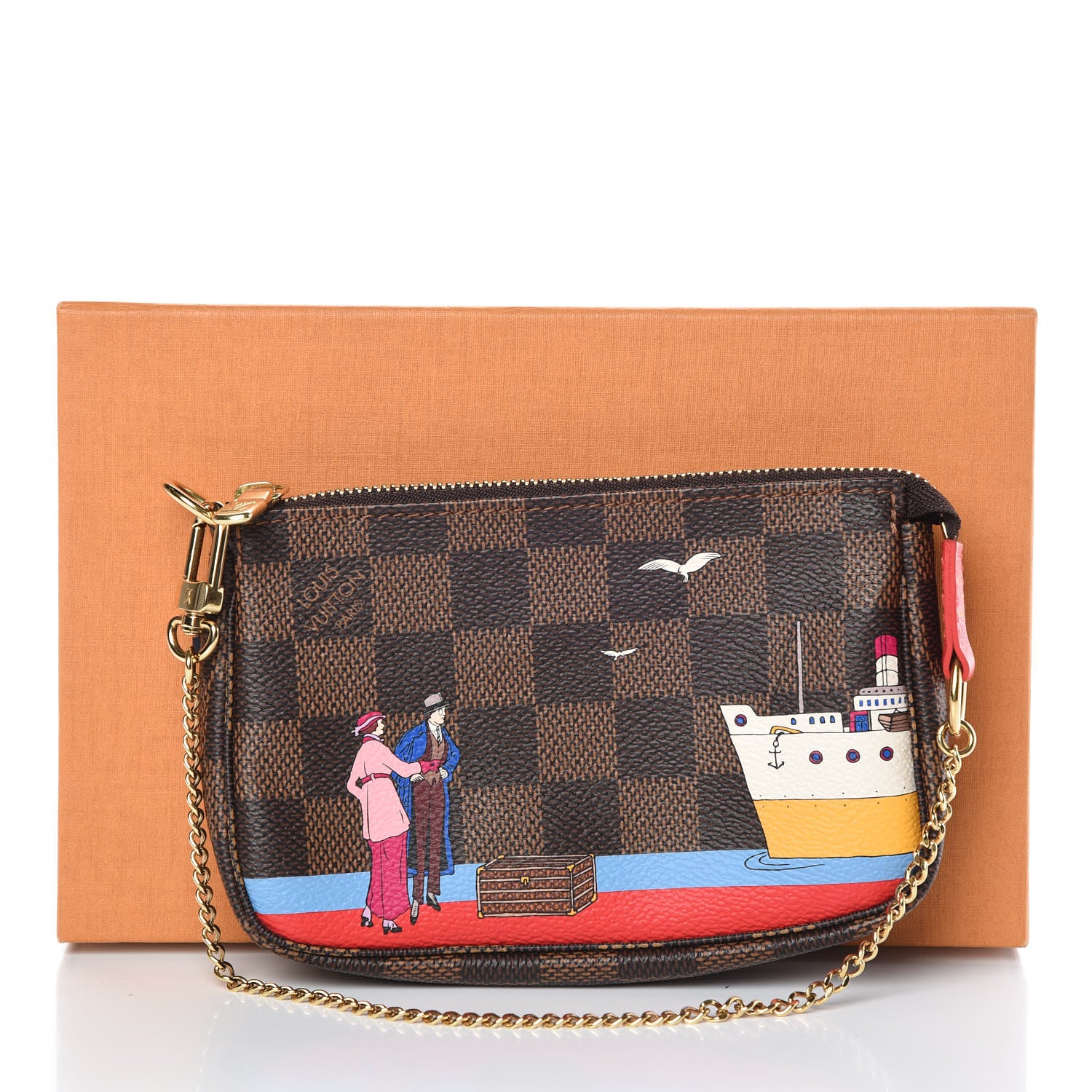 Louis Vuitton Damier Ebene 2016 Christmas Animation Mini Pochette Accessories 10 of 10