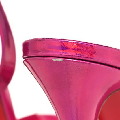Christian Louboutin Patent Psychic Loubi Queen Alta 150 Platform Sandals 38 Fuxia 8 of 8