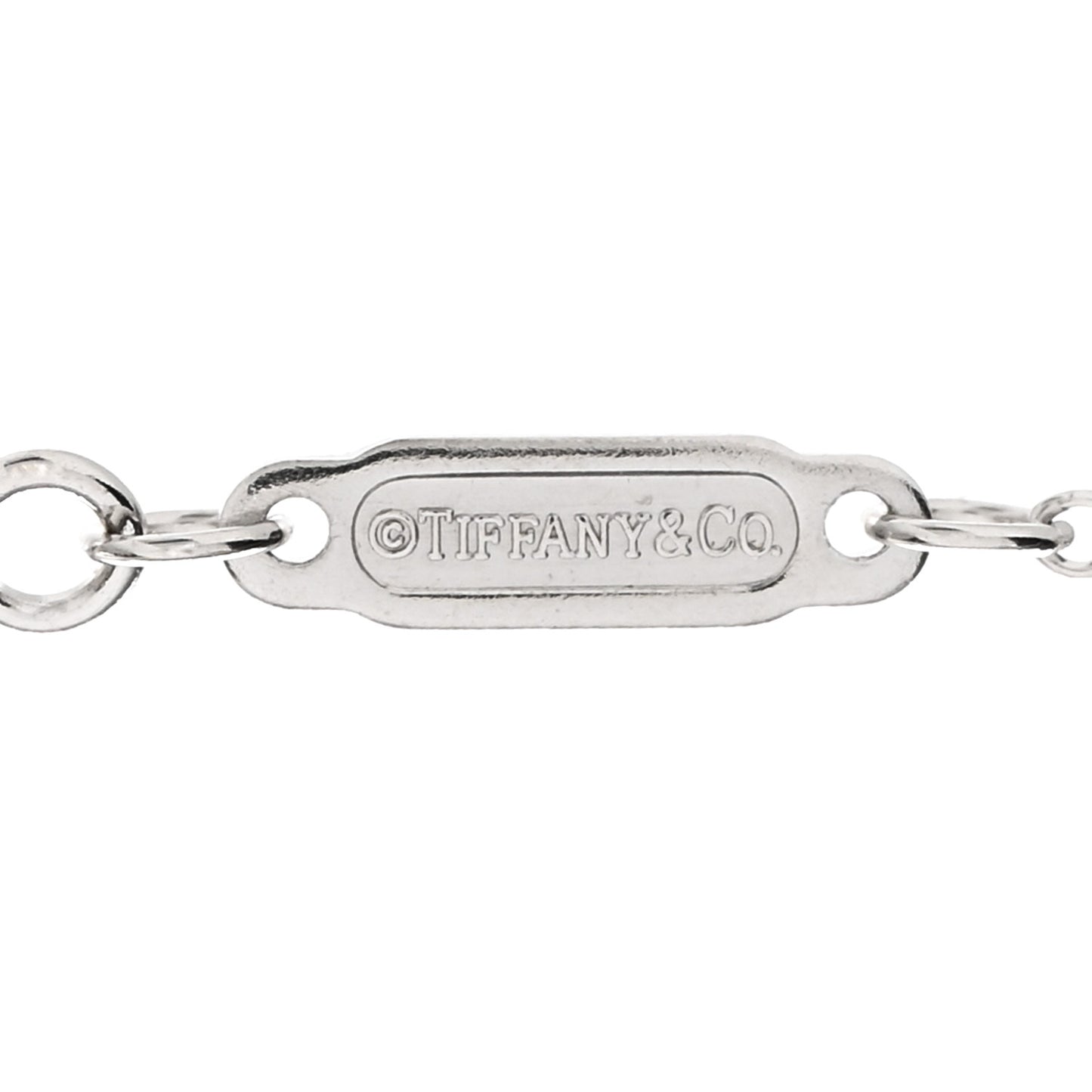 18K White Gold Small T Smile Pendant Necklace