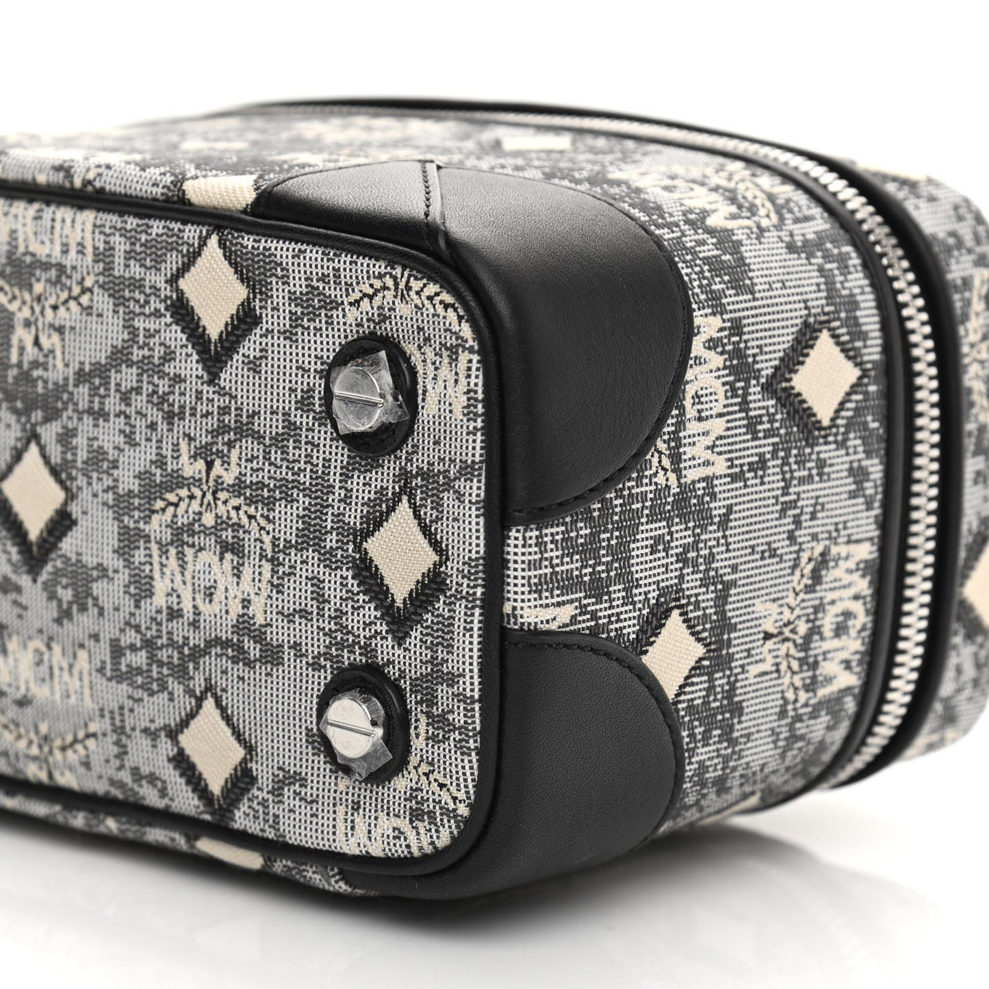 Vintage Jacquard Monogram Rockstar Small Vanity Crossbody Bag Grey