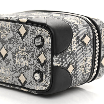 MCM Vintage Jacquard Monogram Rockstar Small Vanity Crossbody Bag Grey 9 of 9