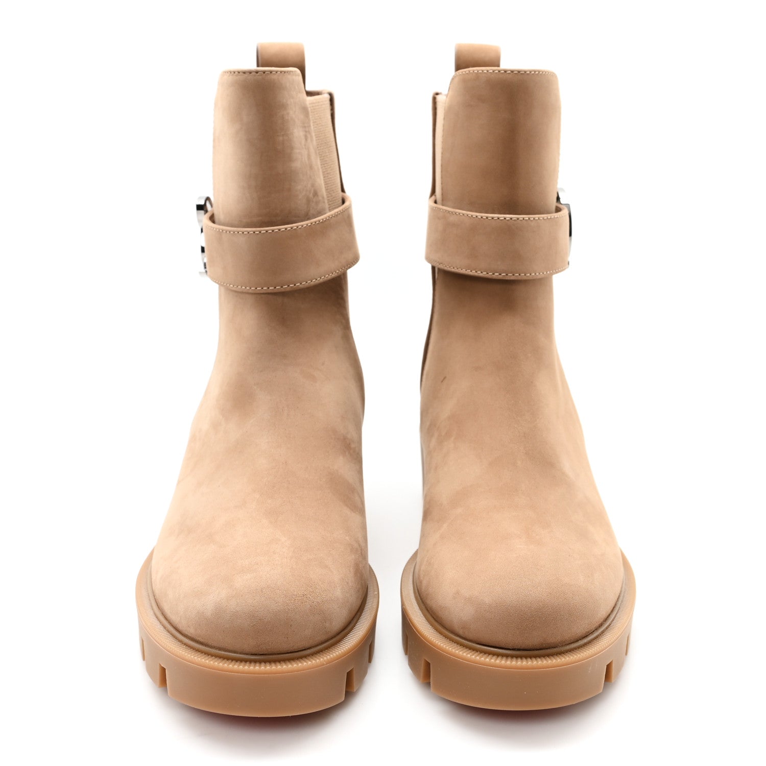 Christian Louboutin Suede CL Chelsea Booty 37.5 Beige 3 of 8
