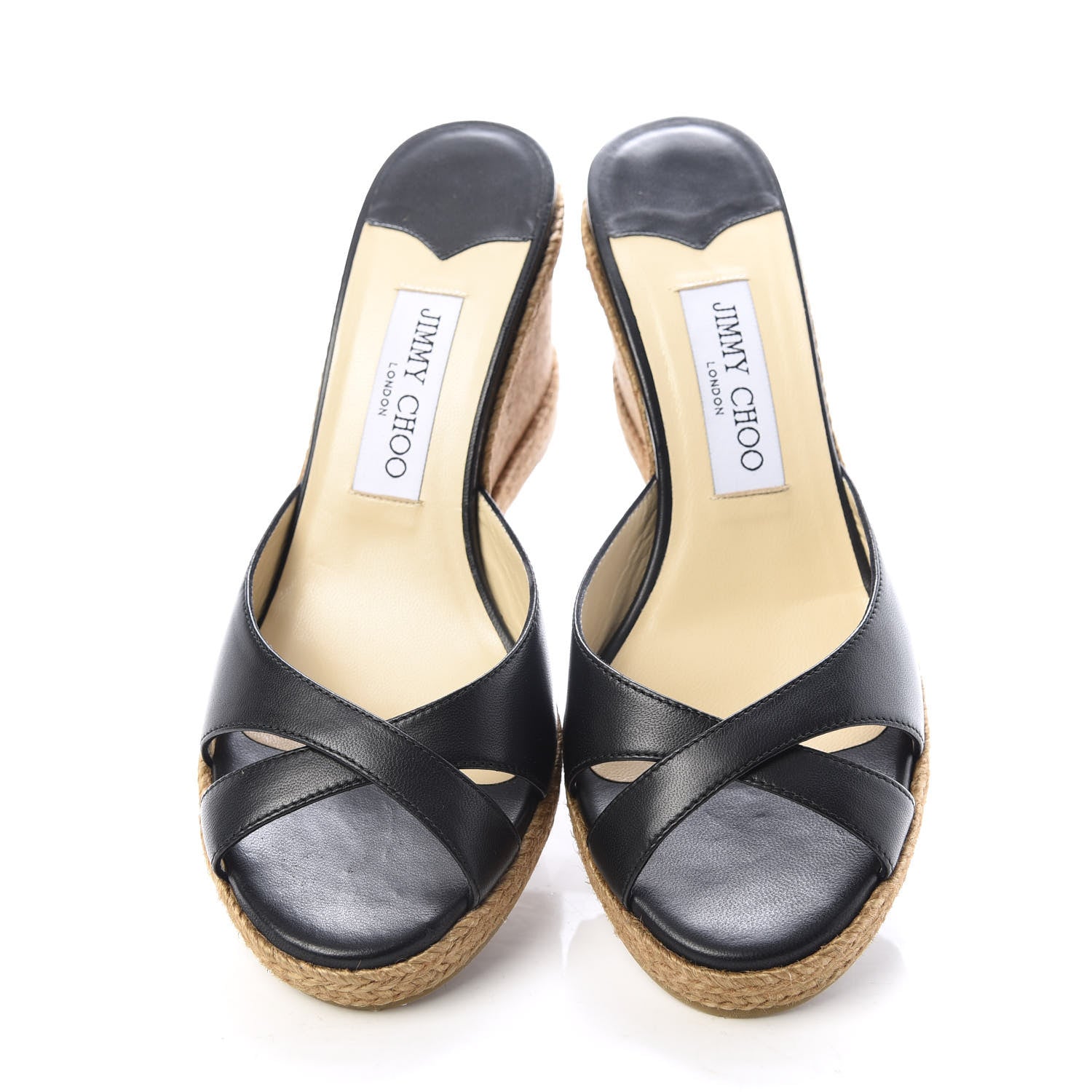 Jimmy Choo Nappa Braid Almer 80 Wedge Sandals 38 Black 5 of 10