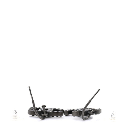 Chanel Baguette Crystal CC Dangle Earrings Black 3 of 5