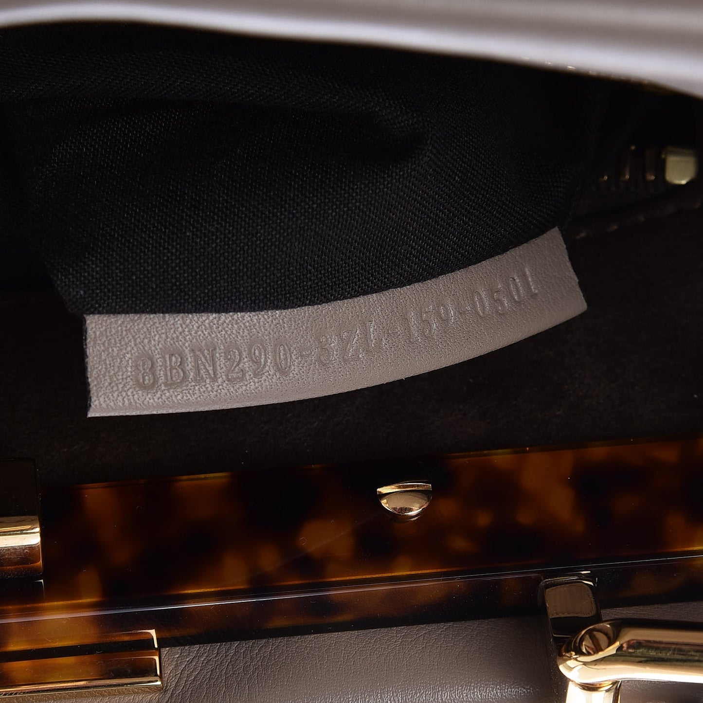 Vitello Seta Plexiglass Tortoise Medium Peekaboo Iconic Satchel Tortora