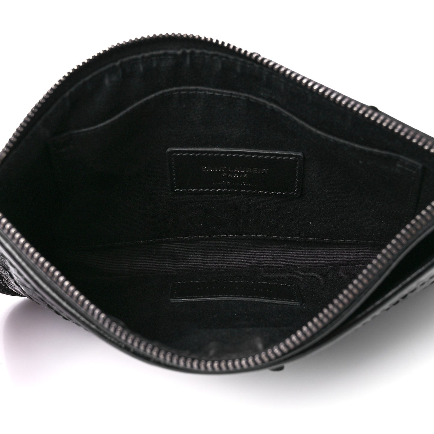 Crinkled Calfskin Matelasse Monogram Niki Bill Pouch Black