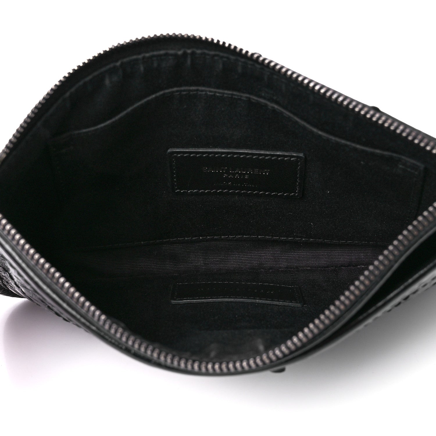Saint Laurent Crinkled Calfskin Matelasse Monogram Niki Bill Pouch Black 5 of 12