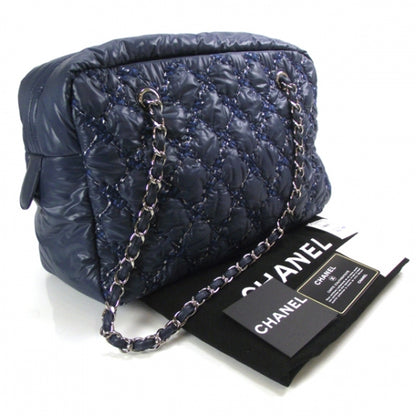 Chanel Nylon Quilted Tweed on Stitch Zip Tote Blue 4 of 13