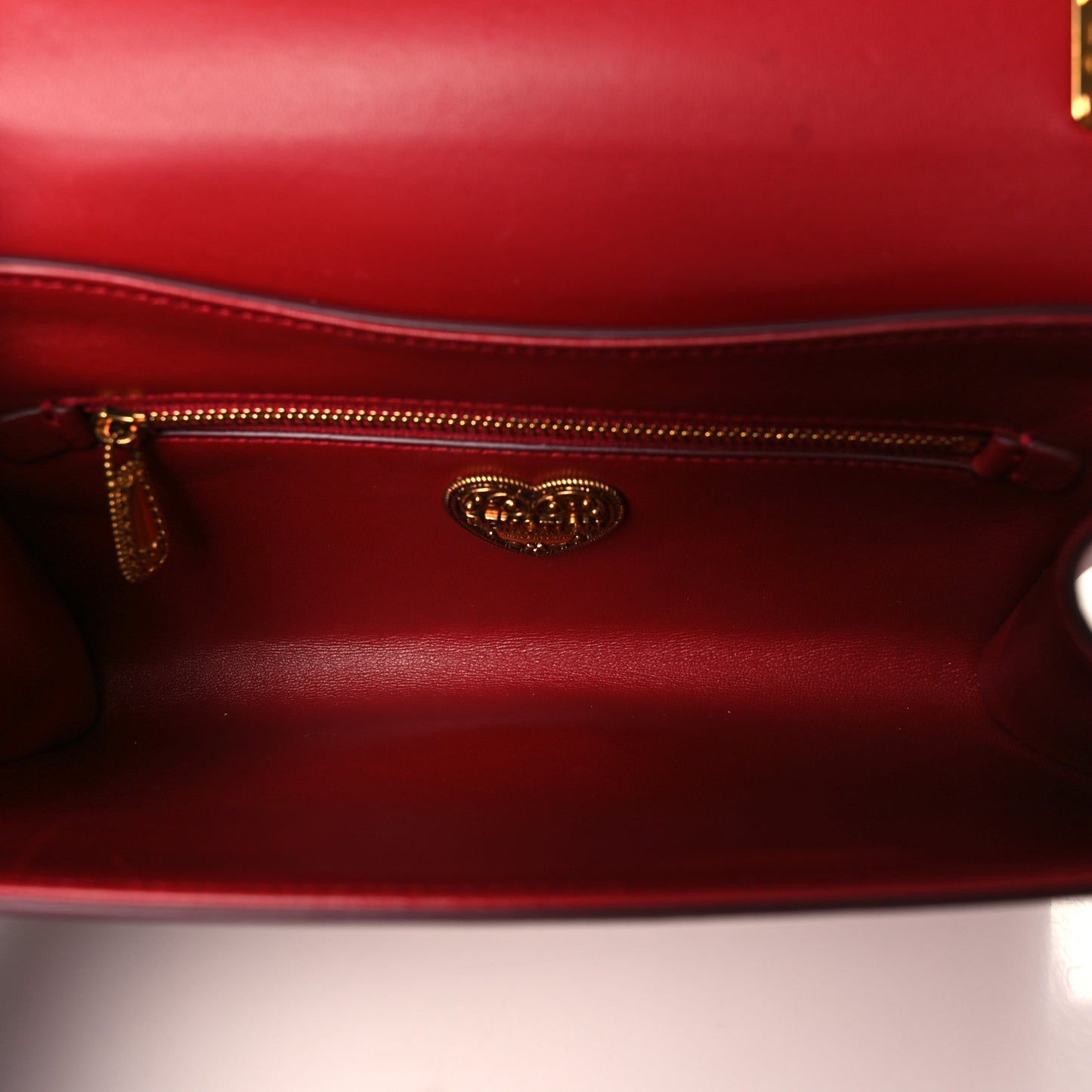 Calfskin Medium Devotion Crossbody Bag Red