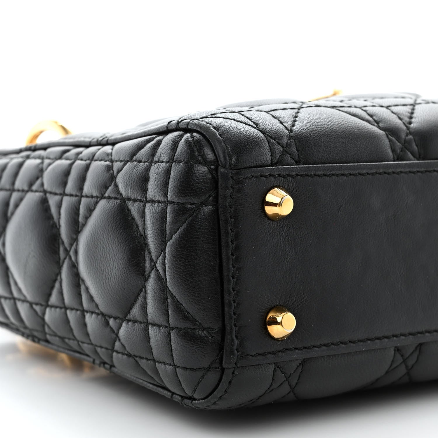 Christian Dior Lambskin Cannage Mini Lady Dior Black 9 of 11