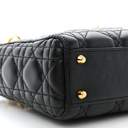 Christian Dior Lambskin Cannage Mini Lady Dior Black 9 of 11