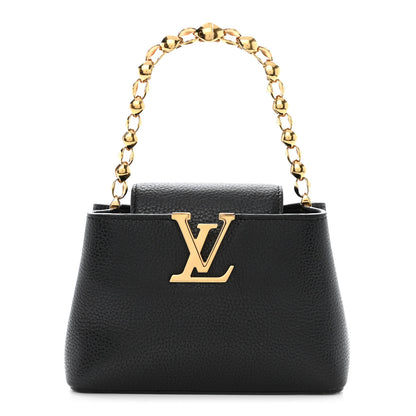 Louis Vuitton Taurillon Mini Chain Capucines Black 4 of 13