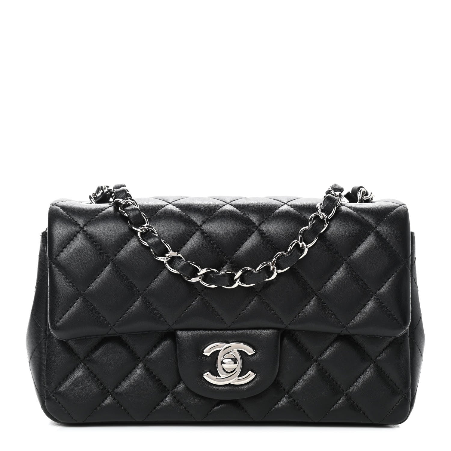 Chanel Lambskin Quilted Mini Rectangular Flap Black 1 of 9