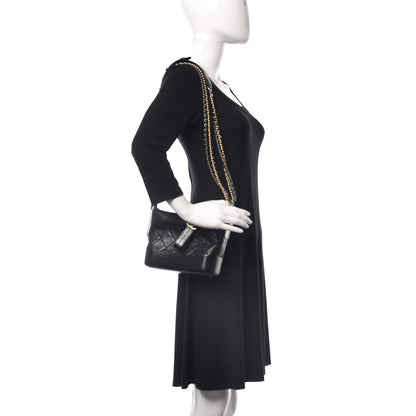 Chanel Aged Calfskin Quilted Small Gabrielle Hobo Black 2 of 10