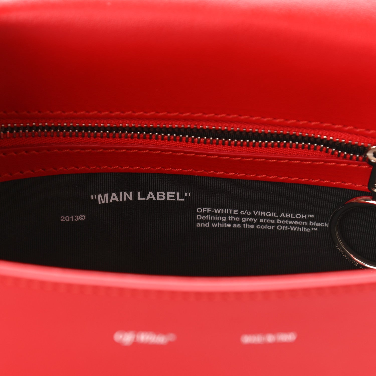 Off-White Calfskin Padded Diag Binder Flap Bag Red 7 of 12