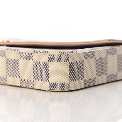 Louis Vuitton Damier Azur Pochette Felicie Chain Wallet Rose Ballerine 6 of 8