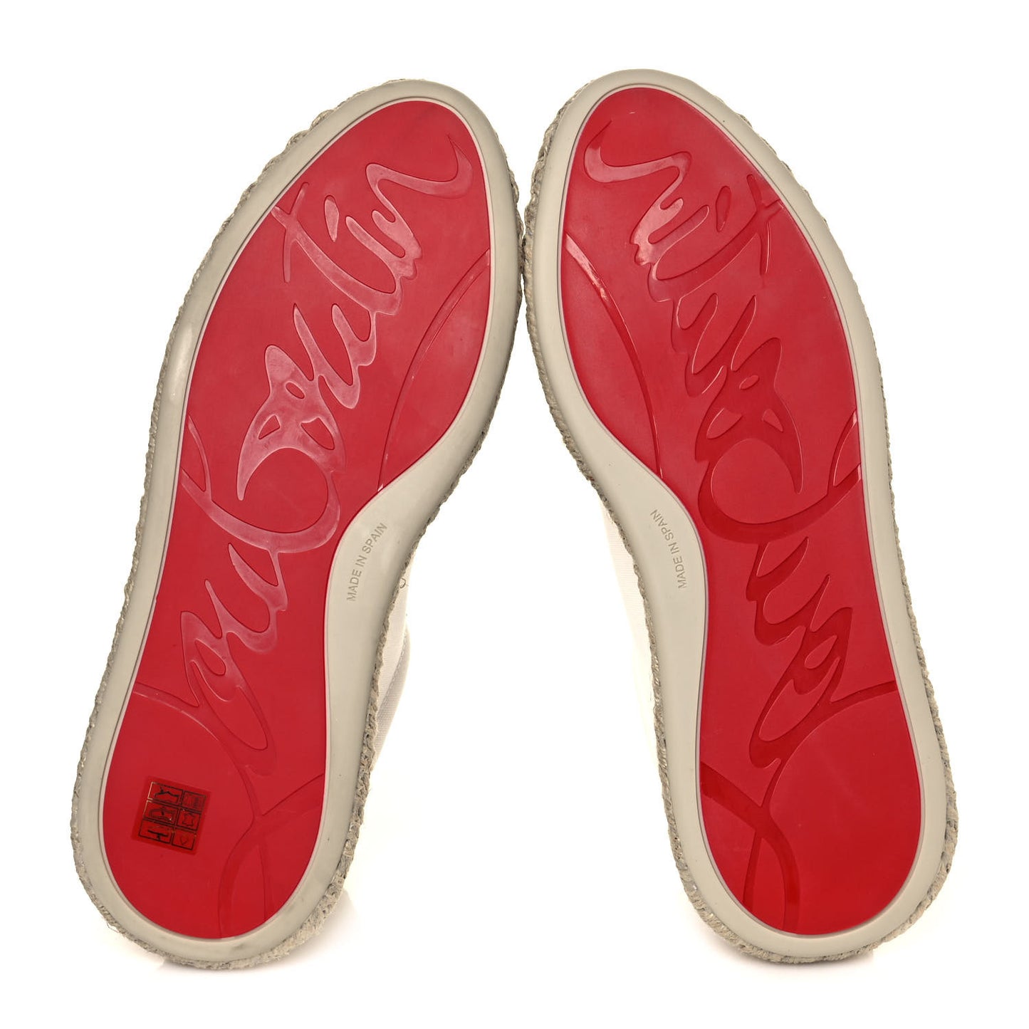 Toile Calfskin Espasneak Flat Sneaker 40 Ivory