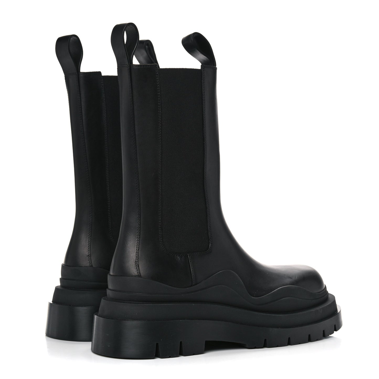 Calfskin The Tire Chelsea Boots 38.5 Black