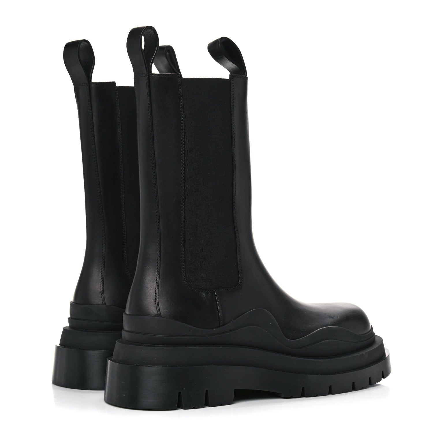 Bottega Veneta Calfskin The Tire Chelsea Boots 38.5 Black 4 of 13