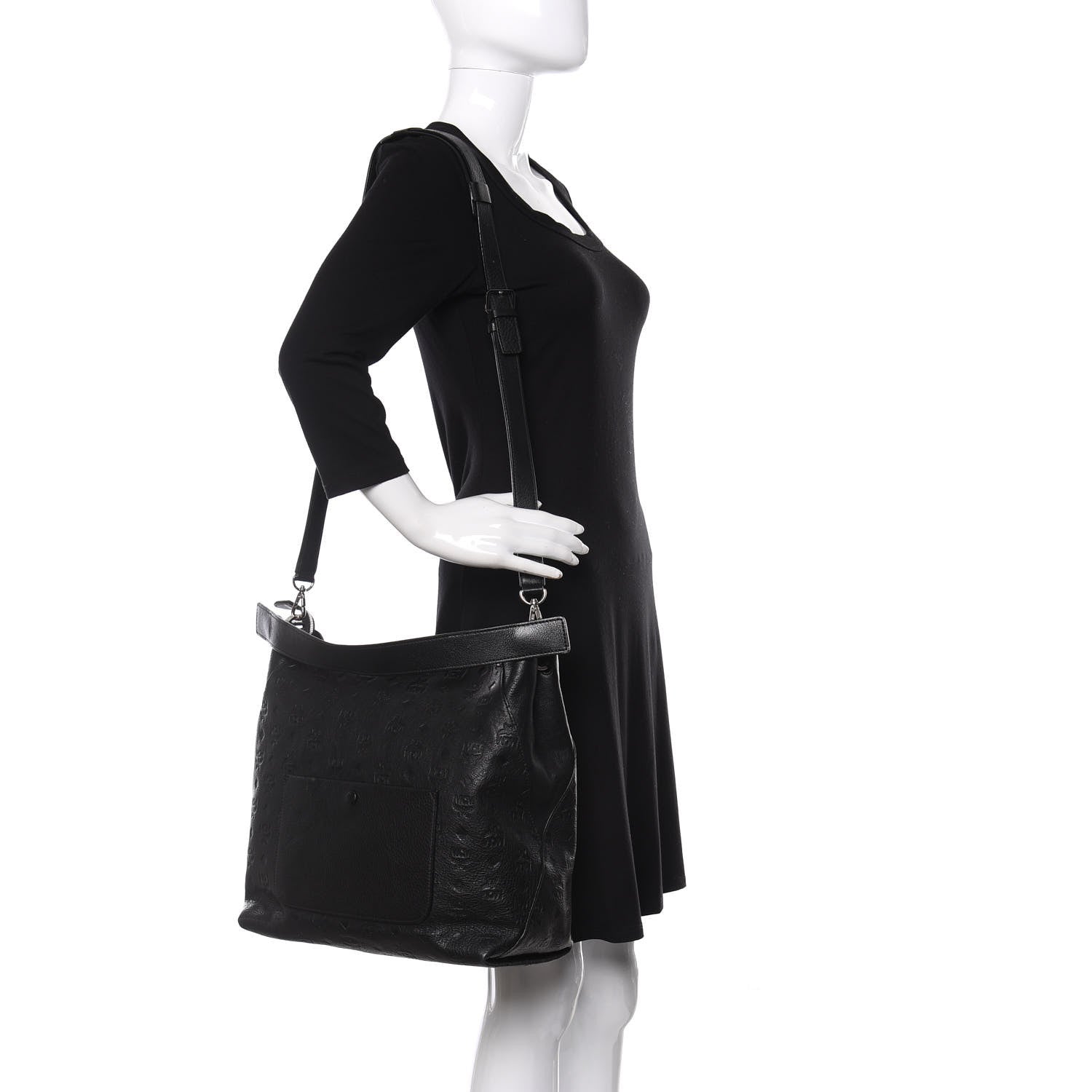MCM Calfskin Ottomar Large Klara Hobo Black 2 of 11